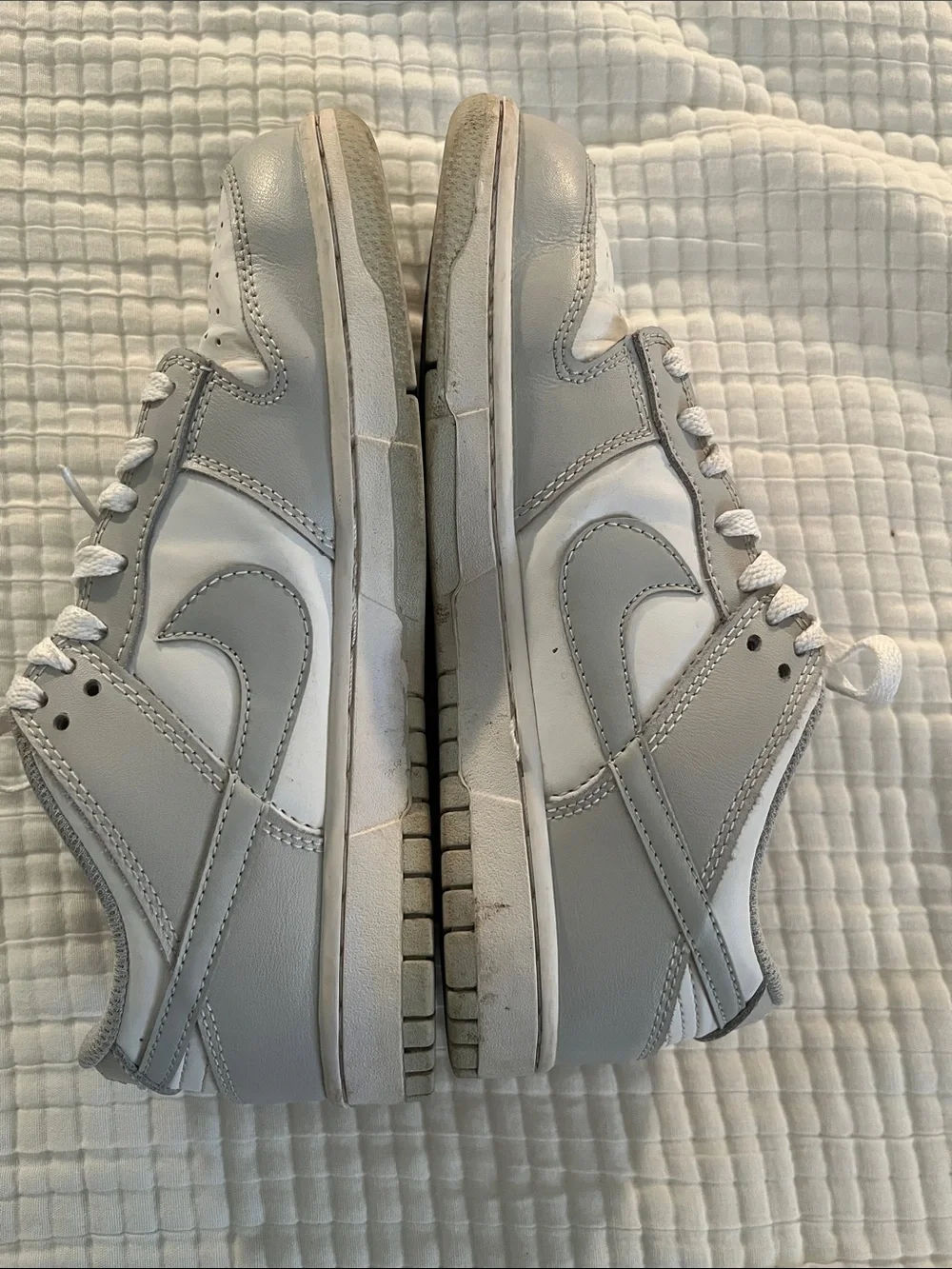 Nike Dunks White and Light Gray Athletic Sneakers